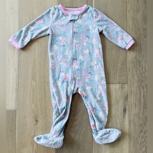 Footed or footie pajamas size toddler 2T  Carter’s one piece flowers